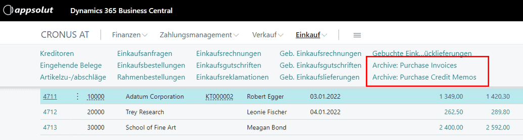 Menü Geschäftsführer Einkauf